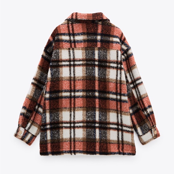 ZARA WOOL PLAID OVERSIZED JACKET - Picture 4 of 7